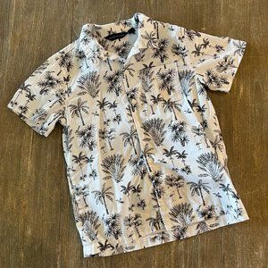 JANIE & JACK BUTTON DOWN SHORT-SLEEVE SHIRT (palm tree - 6)